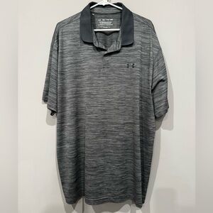 Under Armour Polo Shirt Men’s Size XXL Gray Short Sleeve Golf Preppy